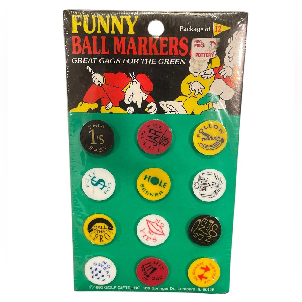 Nostalgic 1998 Golf Gifts Inc. Funny Ball Markers Set New Sealed Gag Gift